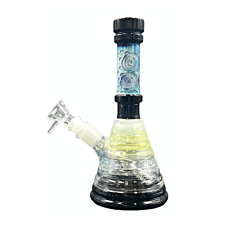 Bubbles & Spiral Design Glass Beaker Bong 